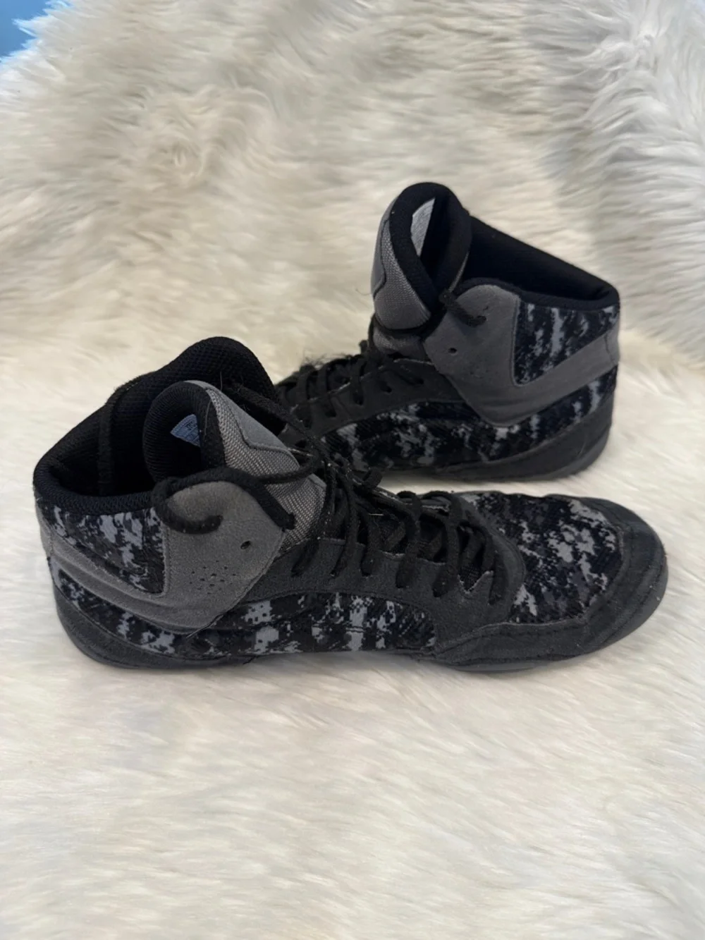Asics Snapdown 2 Men's Wrestling Shoes  Camo Black/Grey Size 9 Lace